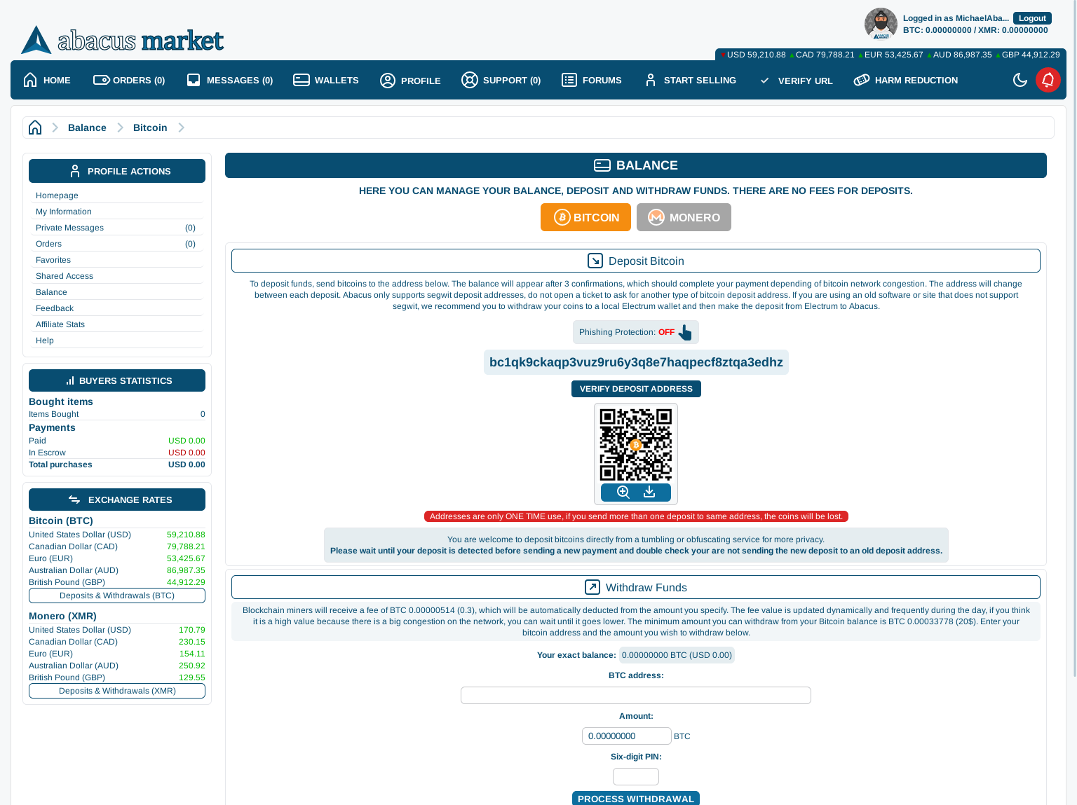 Abacus market interface